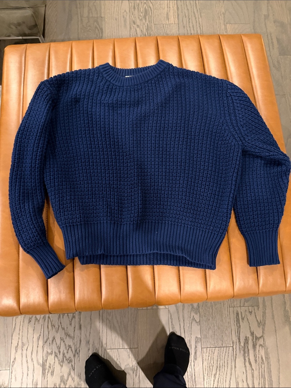 Every Other Thursday Men’s Navy Chunky Knit Crewneck Sweater